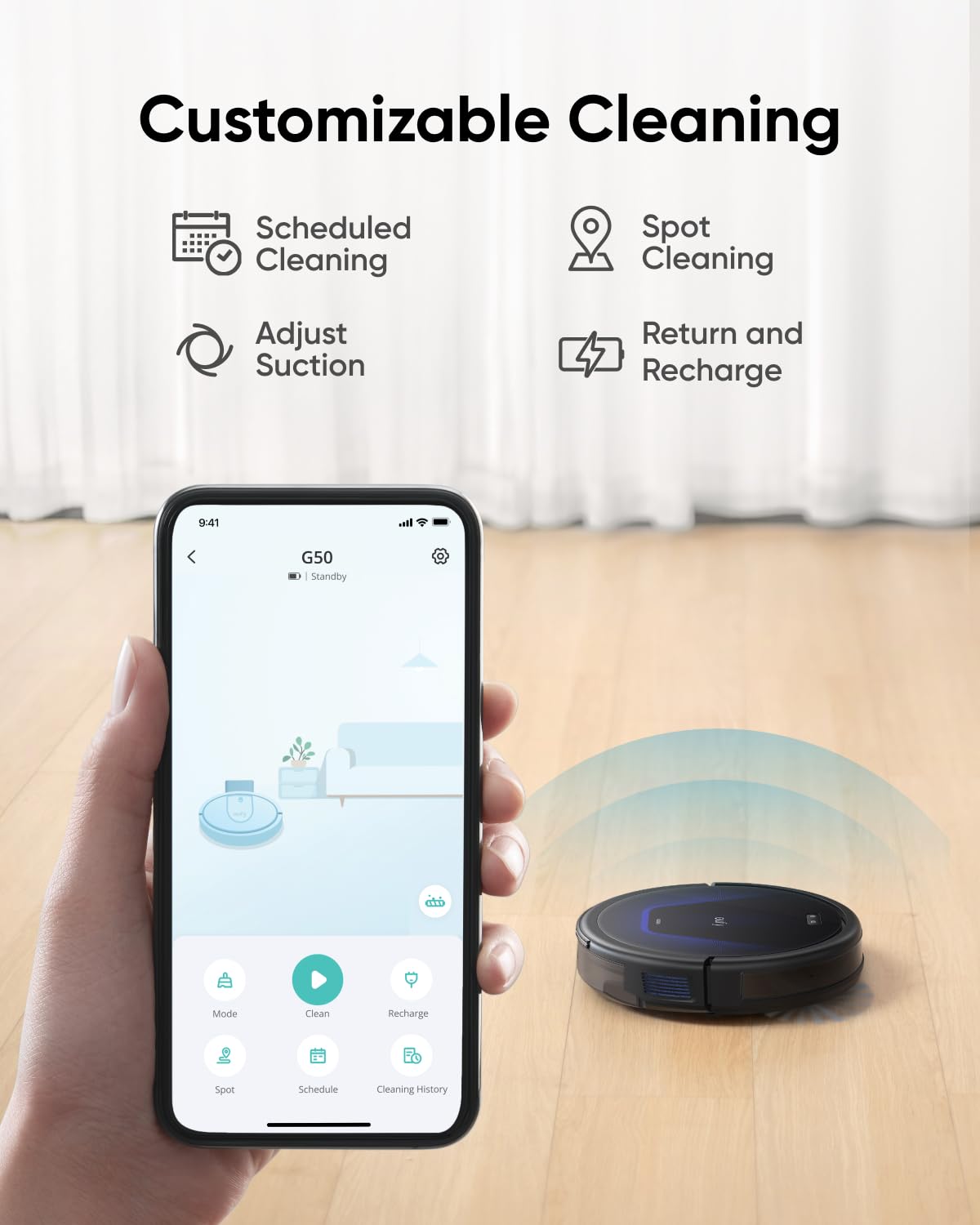 Eufy G50 Robot Vacuum Cleaner - 4000Pa Black