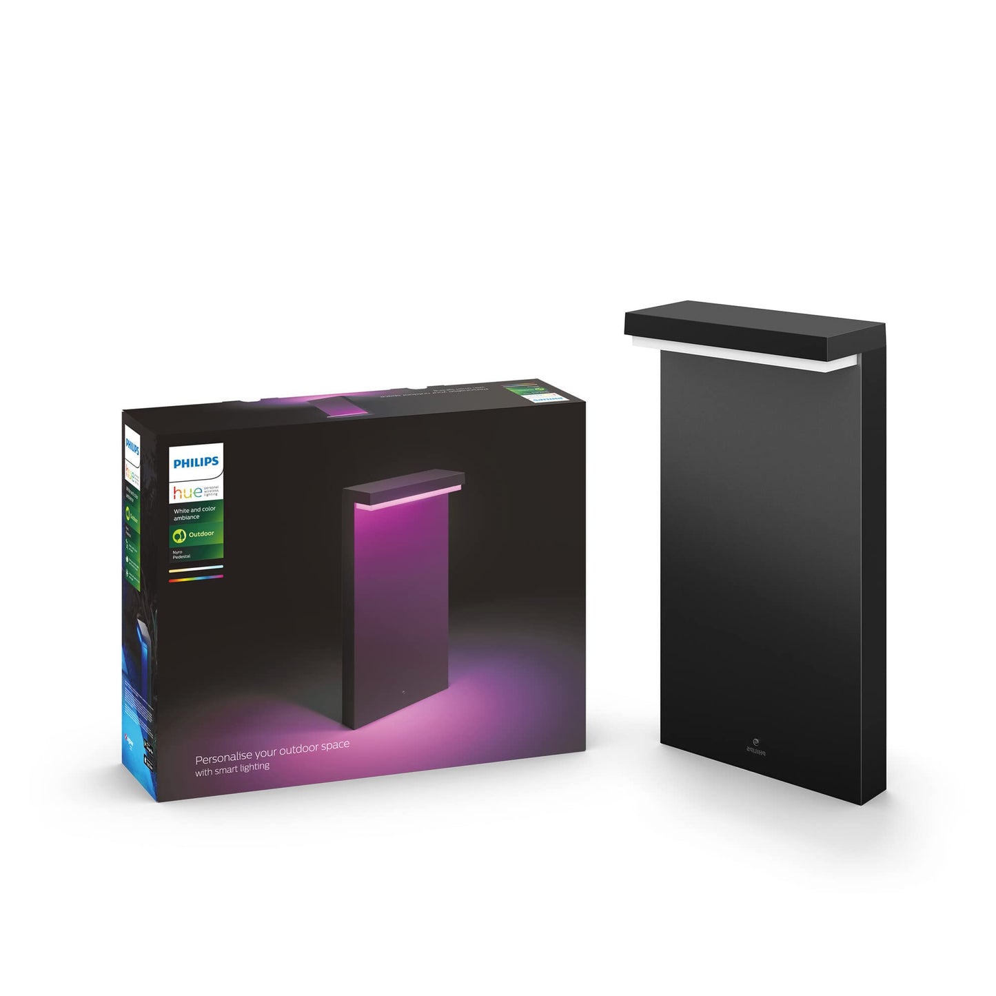 Philips Hue Nyro Smart Outdoor Pedestal Light - Black
