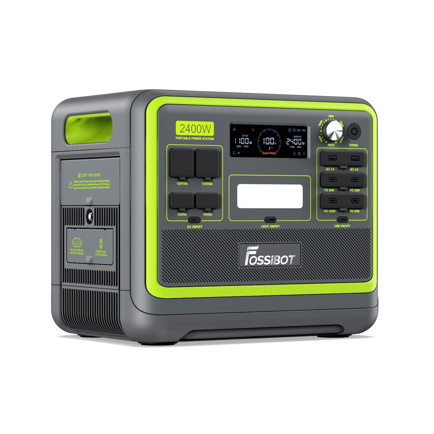 FOSSiBOT F2400 Portable Power Station 2048Wh Green