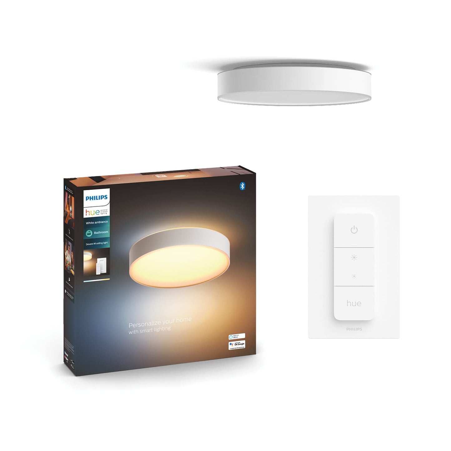 Philips Hue Devere Smart LED Bathroom Ceiling Light - White