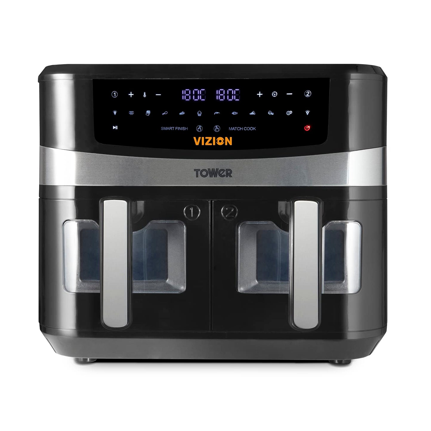 Tower T17100 Vortx Vizion 9L Double Basket Air Fryer - Black