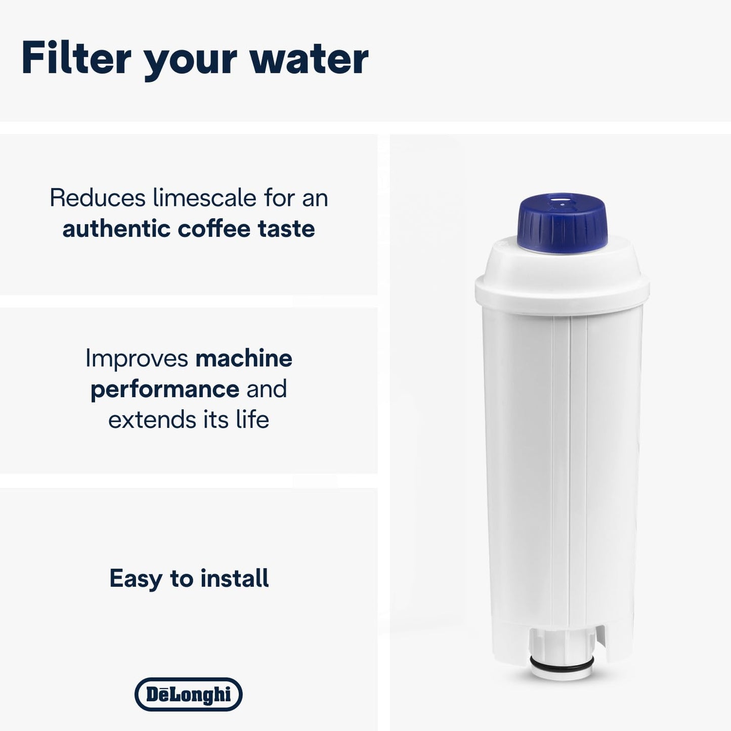 De Longhi Water Filter DLSC002 (Pack of 1), White