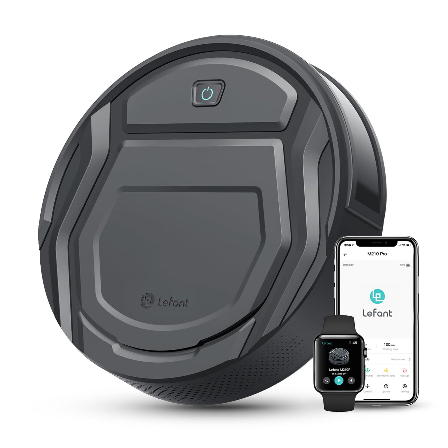 Lefant M210P Robot Vacuum Cleaner - Grey 2200Pa Suction