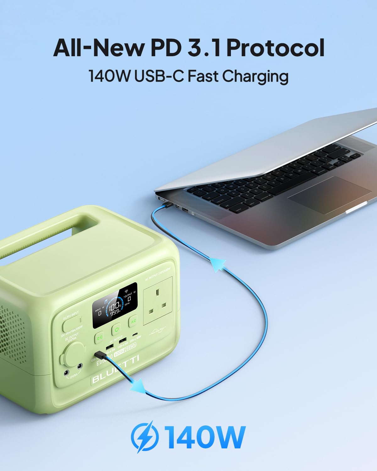BLUETTI Elite 30 V2 Portable Power Station 288Wh Meadow Green
