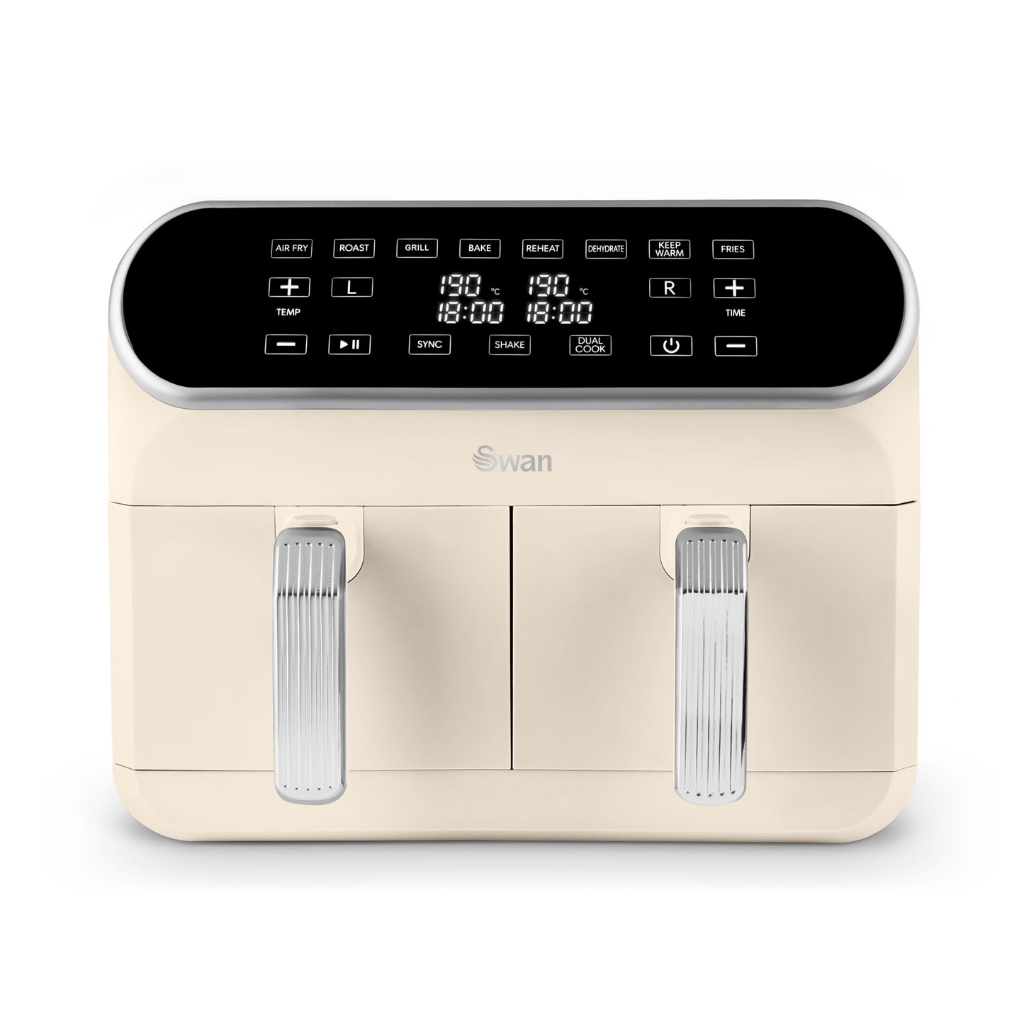 Swan Retro Dual Basket Air Fryer 8L 1700W - Cream