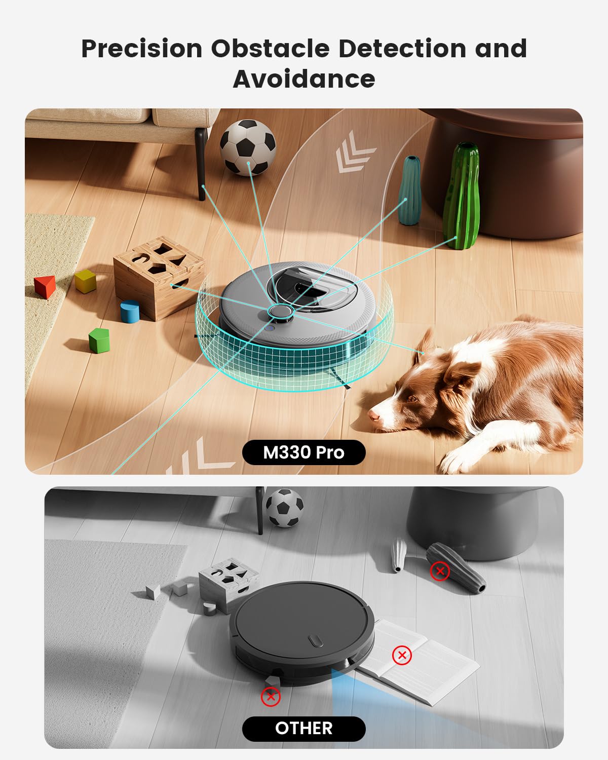 Lefant M330 Pro Robot Vacuum and Mop - 5000Pa Light Grey