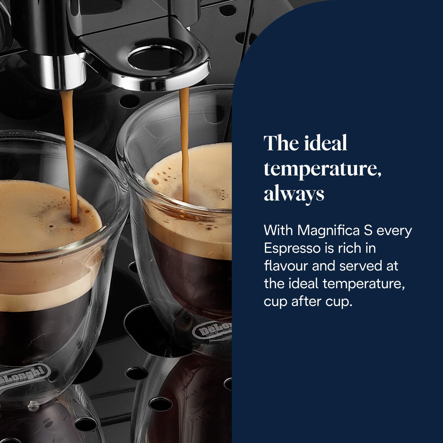 De'Longhi Magnifica S, Automatic Bean to Cup Coffee Machine, Espresso and Cappuccino Maker, ECAM22.110.B, Black, Black Silver, 3 Drinks