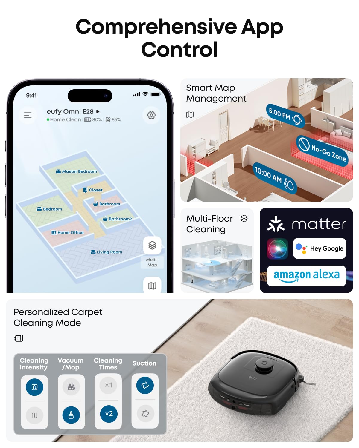 Eufy E25 Omni Robot Vacuum and Mop - Black 20000 Pa