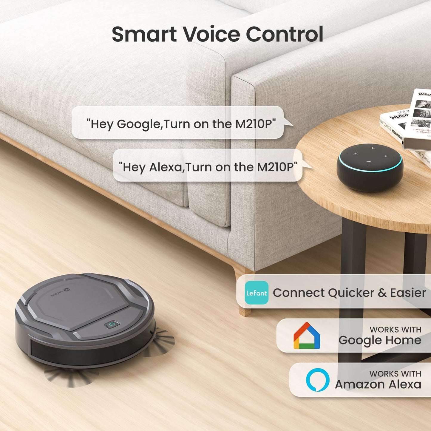 Lefant M210P Robot Vacuum Cleaner - Grey 2200Pa Suction