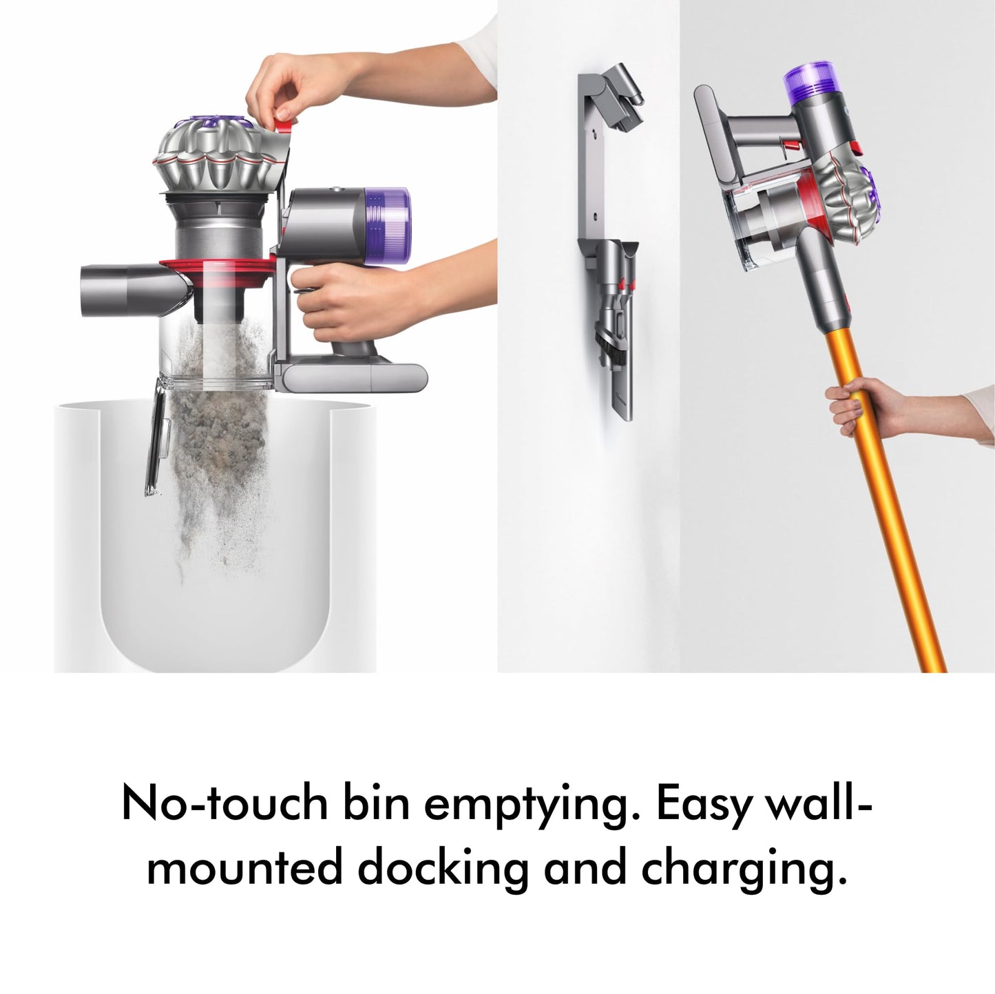 Dyson V8 Absolute Cordless Vacuum Cleaner, 115 AW, up to 40 min runtime, De-tangling Motorbar, removes Pet hair, Fluffy cleaner head, cordless handheld