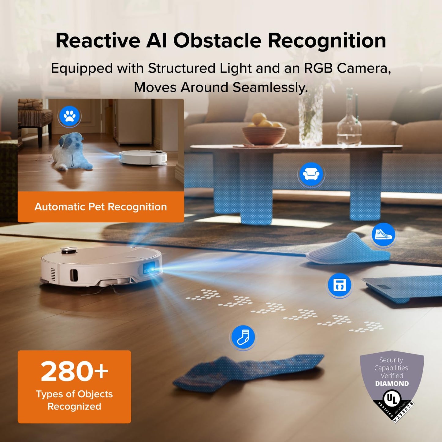 roborock Qrevo Edge 2 Robot Vacuum Cleaner with Mop, 25,000 Pa HyperSuction, Zero-Tangle, 3.14" Ultra-Slim, AI Obstacle Avoidance, FlexiArm Technology, 80ยฐC Hot-Water Mop Washing & Dock Self-Cleaning
