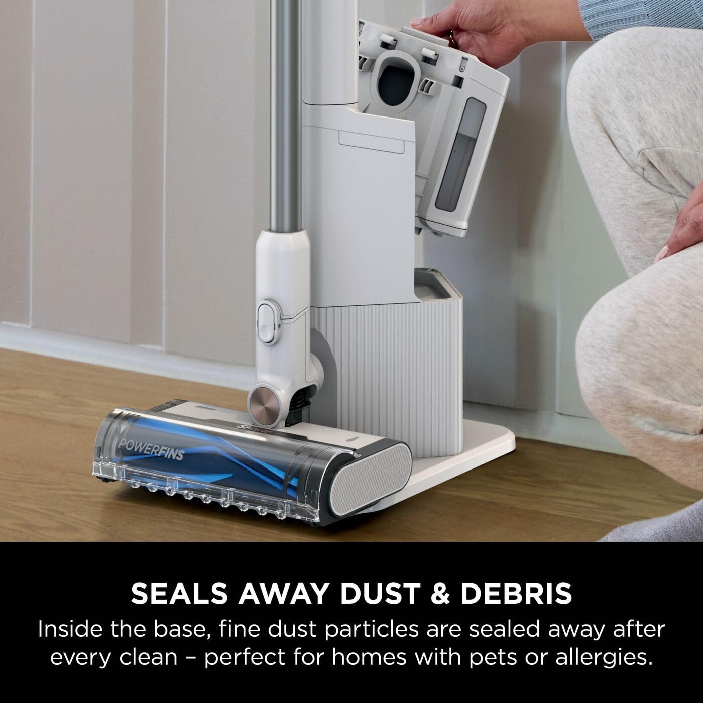 Shark Clean & Empty Cordless Vacuum Cleaner with Auto-Empty System, Lightweight Anti Hair Wrap Vacuum with Pet & Crevice Tools, 40 Mins, Charging Dock, LED Headlights, White,Mohogany, BU3521UKTSB