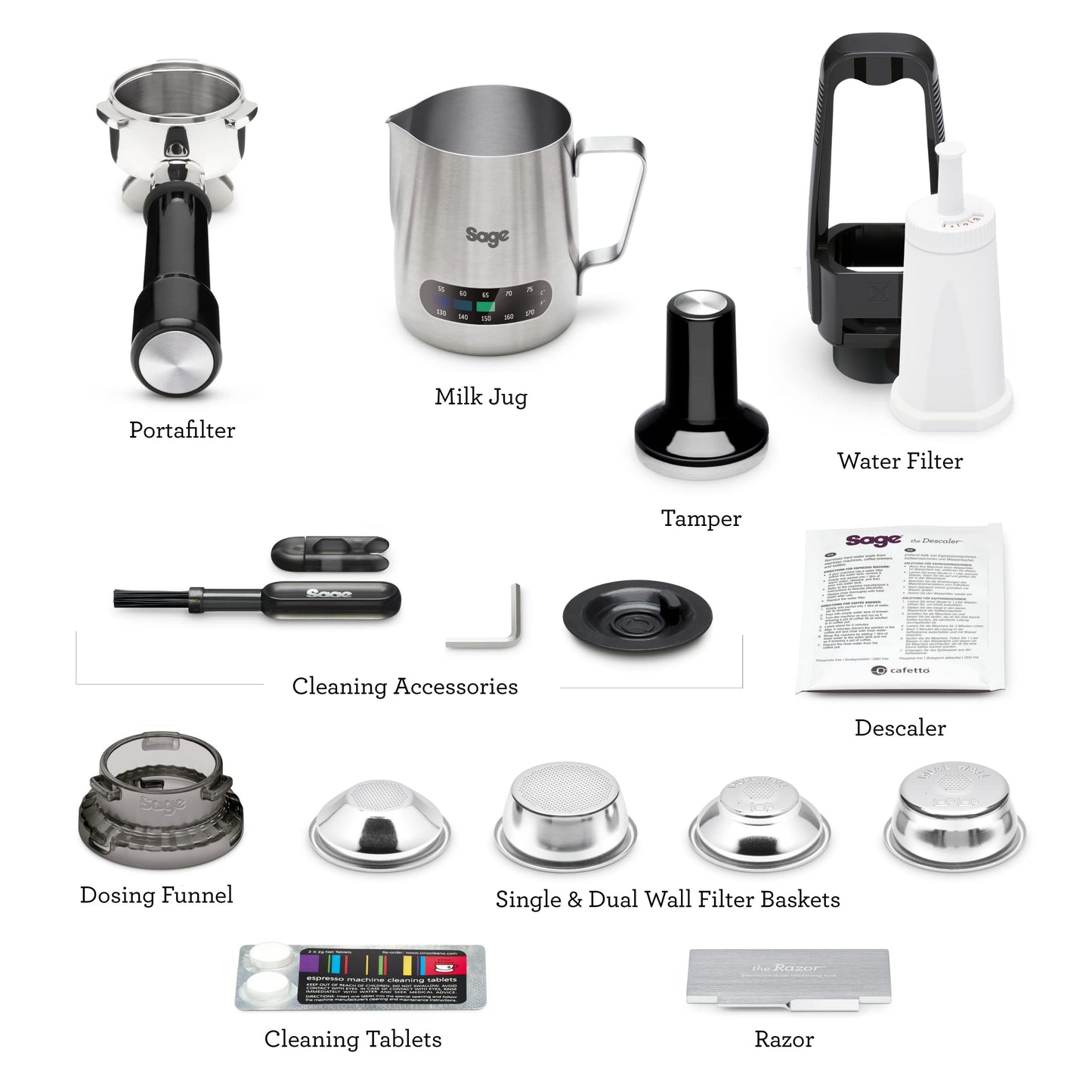 Sage - The Barista Express - Bean to Cup Coffee Machine with Grinder - Manual Tamping, Manual Milk Frother, PID Temp Control - Brushed Stainless Steel