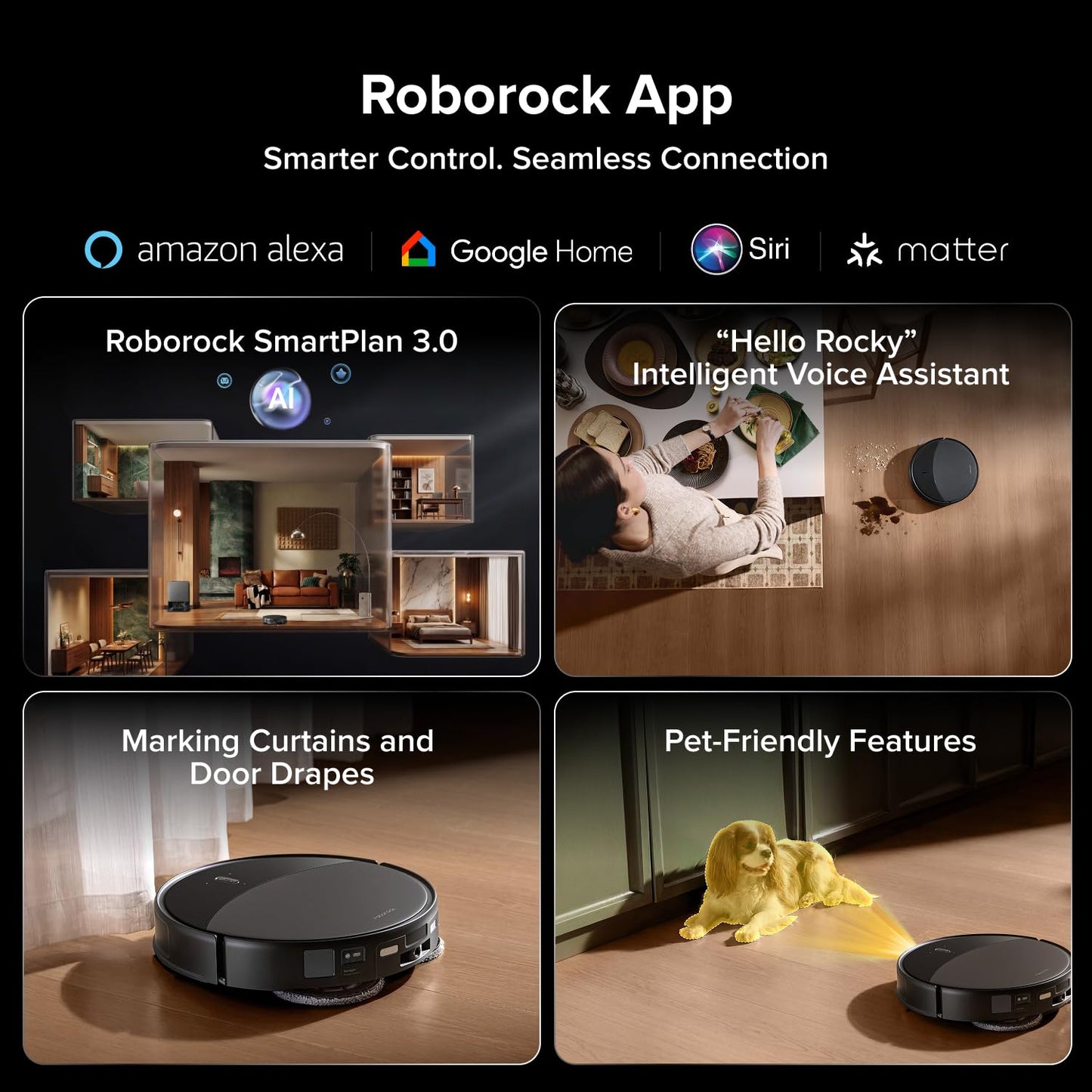 Roborock Saros 20 Robot Vacuum and Mop - Black