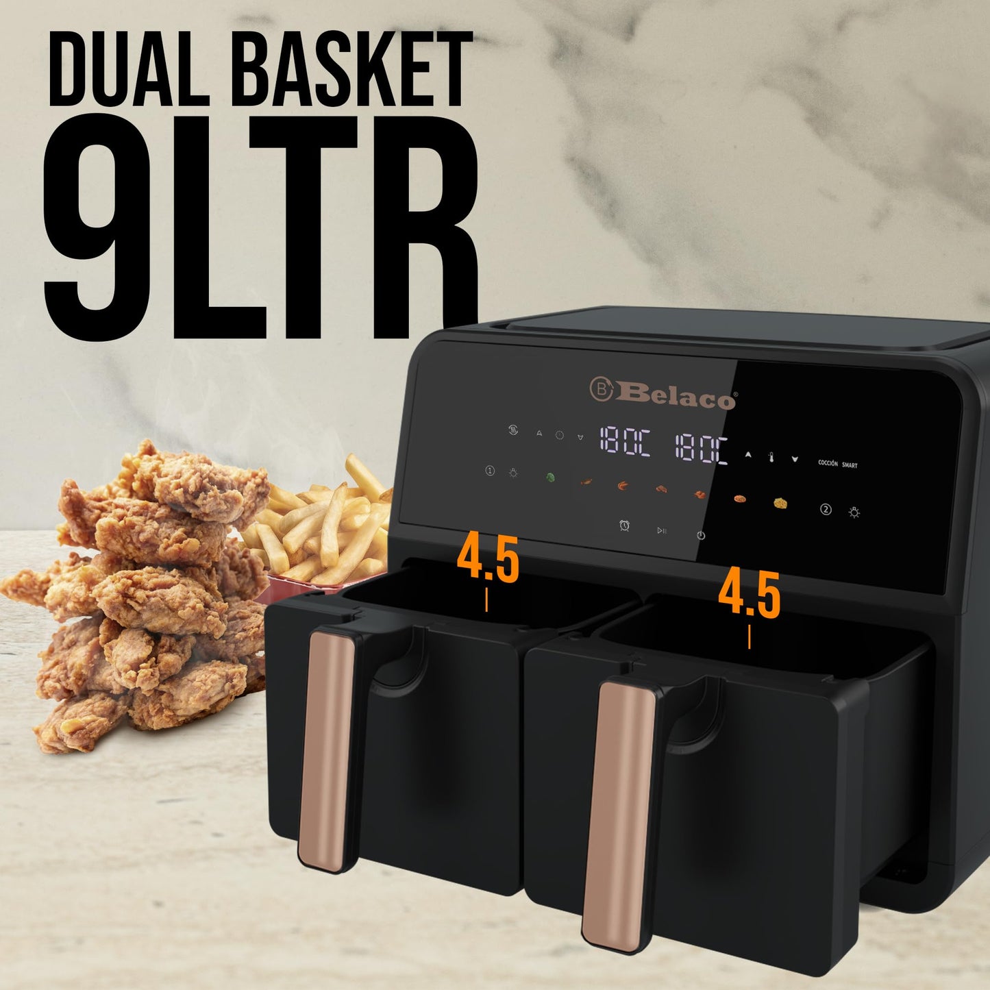Belaco 9L Dual Zone Air Fryer - Black BEL-AF-03