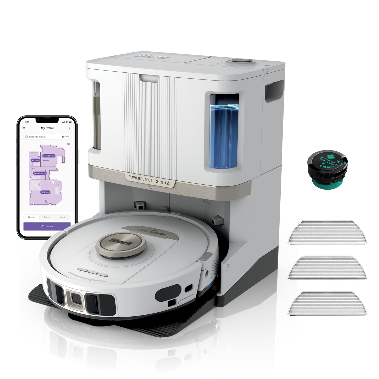 Shark PowerDetect Robot Vacuum and Mop - White