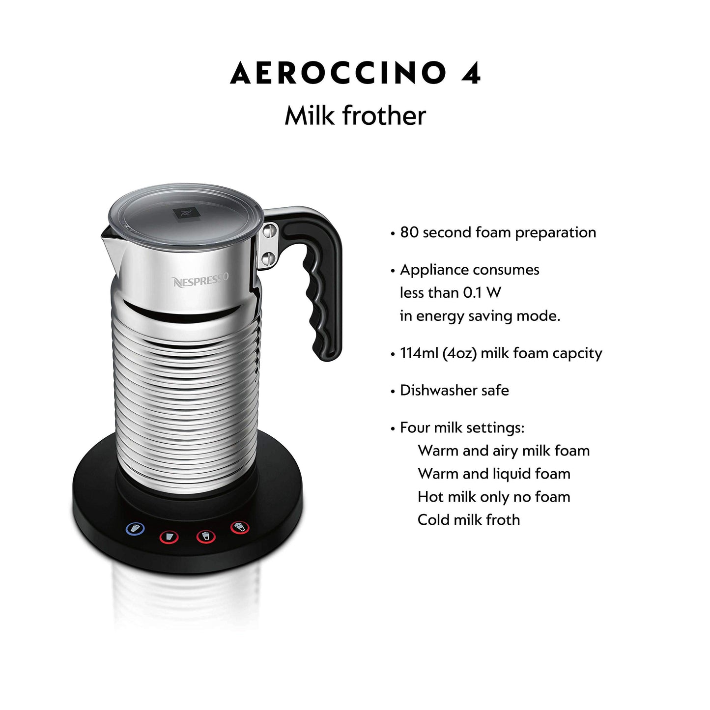 Nespresso Professional Zenius Automatic Coffee Machine with Aeroccino4 (Milk Frother) and 100 Coffee Capsules, Ideal for Small Offices – Silver