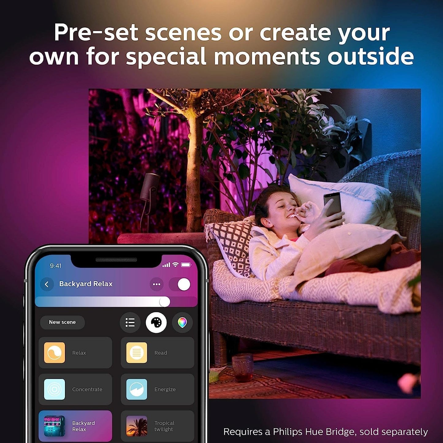 Philips Hue Lily White & Color Ambiance Outdoor Spotlight 3-Pack