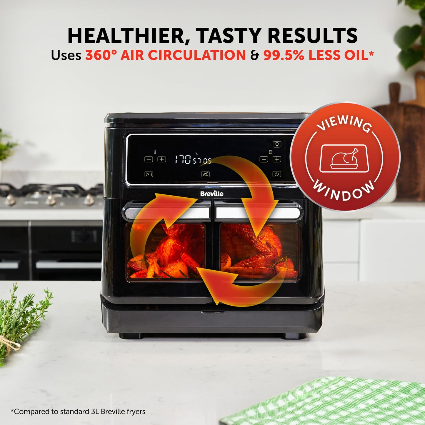 Breville Halo Flexi Dual Air Fryer Oven 11L 2400W Black