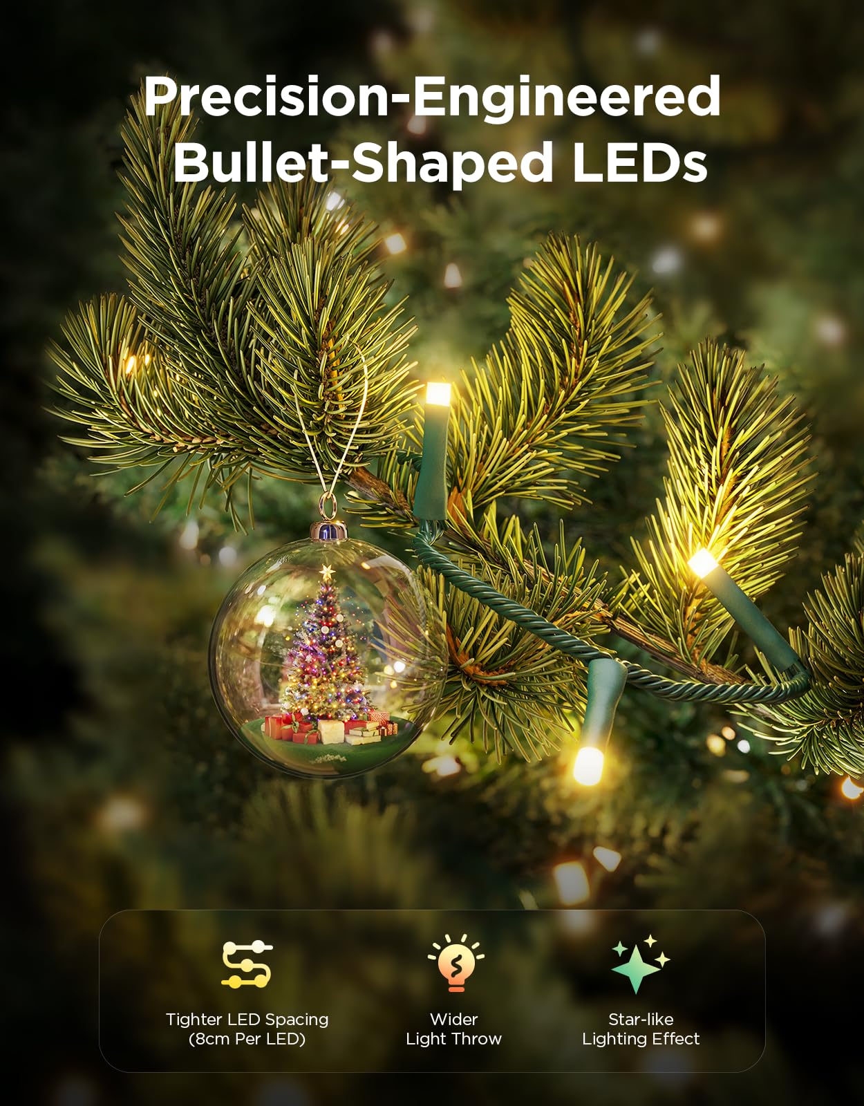 Govee Christmas Sparkle String Lights - 30m RGBWIC 375 LEDs