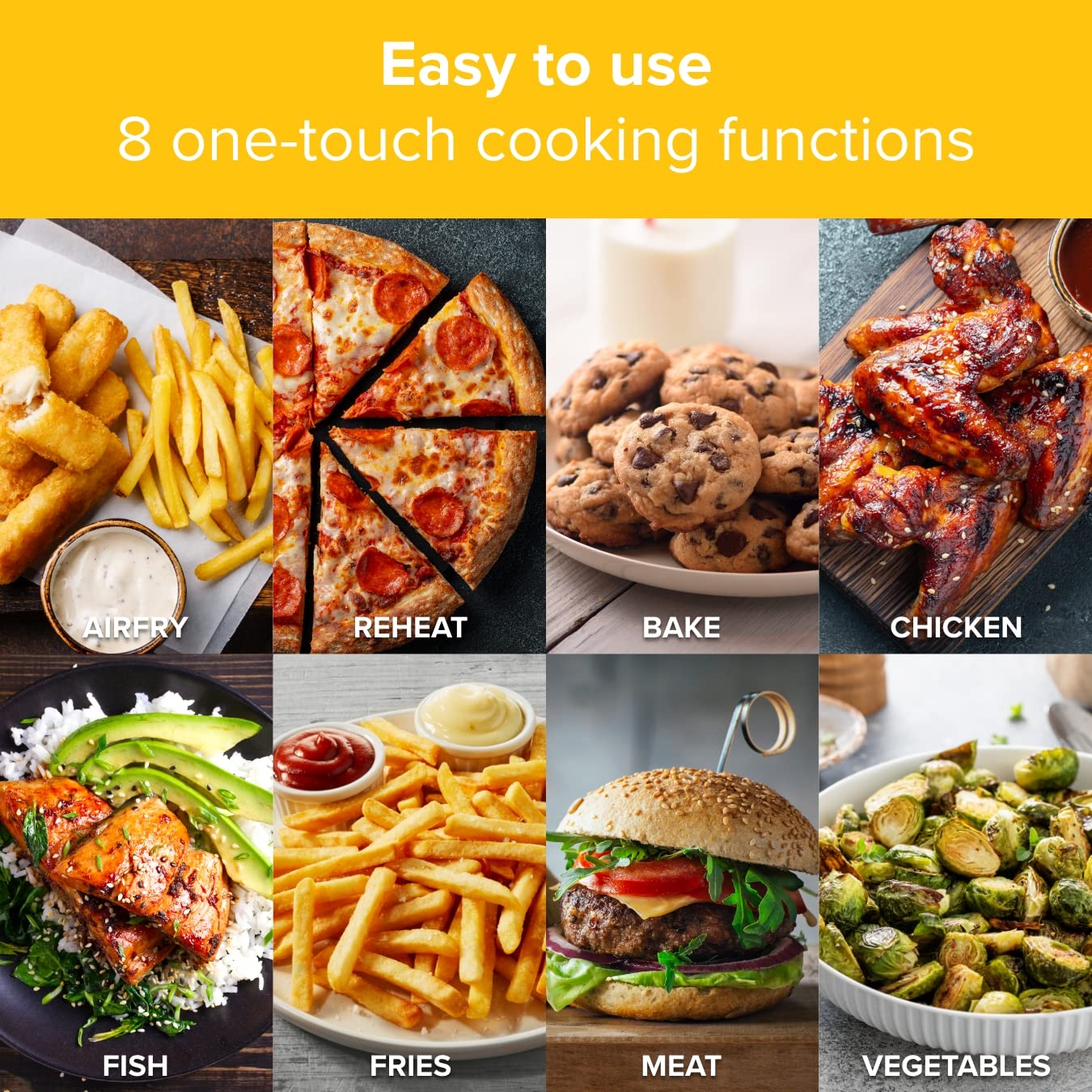 Drew&Cole 8-in-1 Digital Air Fryer 4L - Black