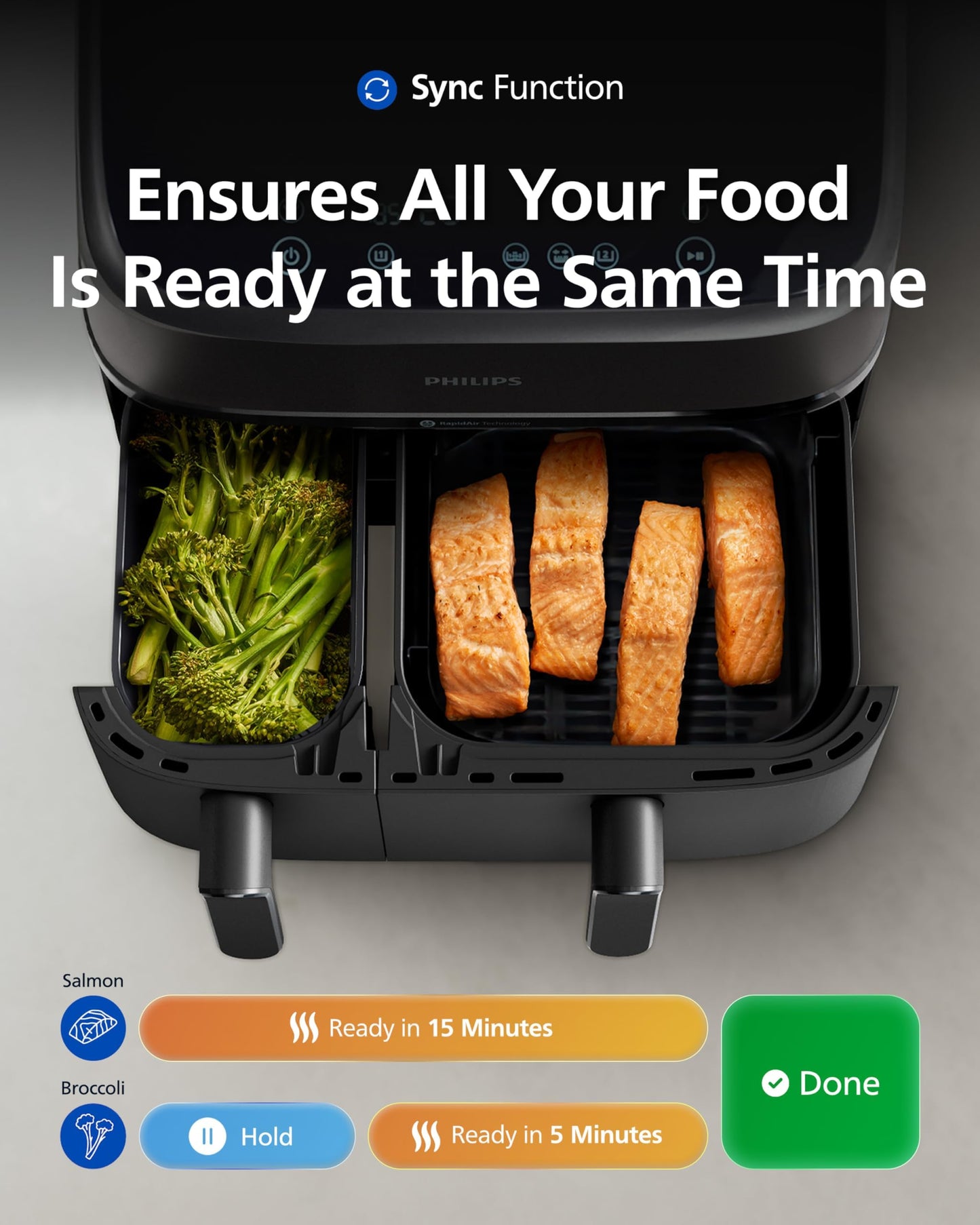 Philips Airfryer 3000 Series Dual Basket NA350/00 Black