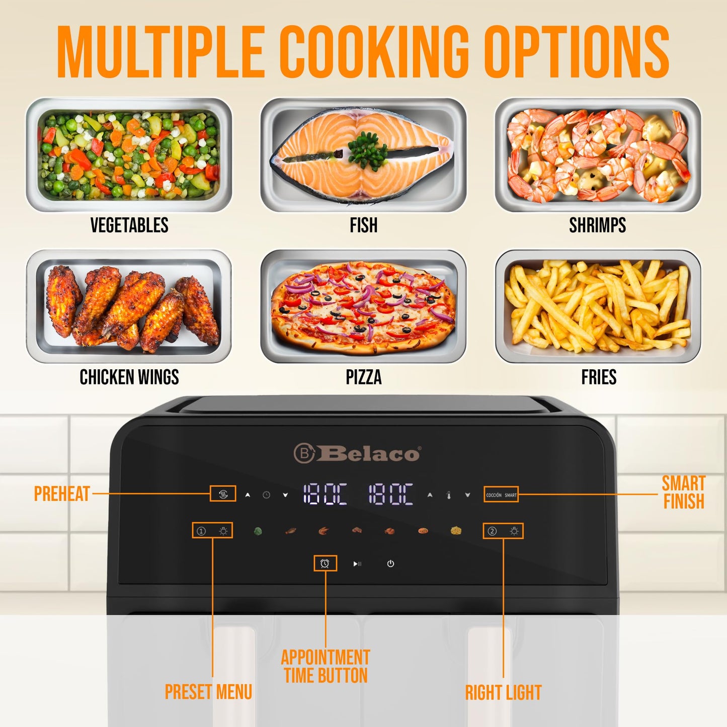 Belaco 9L Dual Zone Air Fryer - Black BEL-AF-03