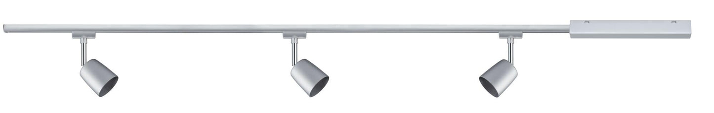 Paulmann URail Basic Set Cover - Chrome Matt 3-Light Rail System