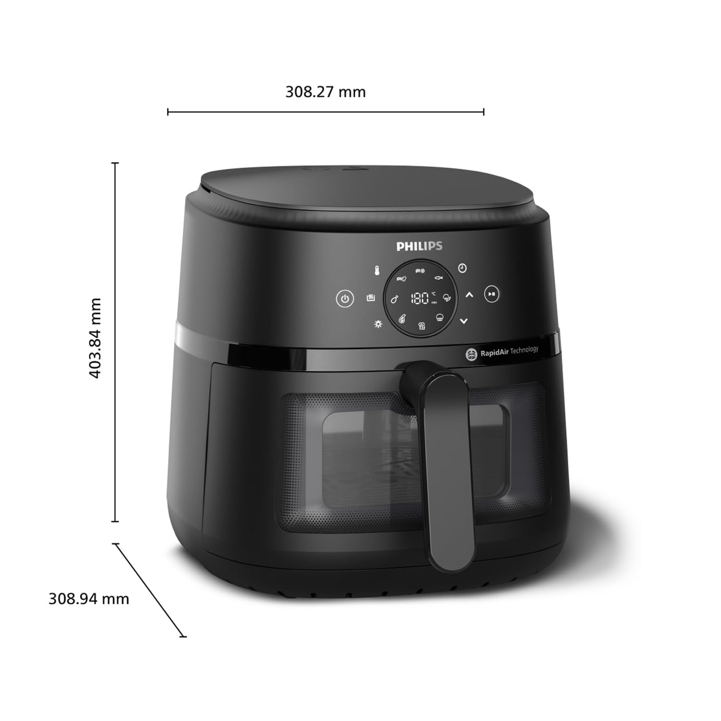 Philips Airfryer 2000 Series 6.2L with Window - Black
