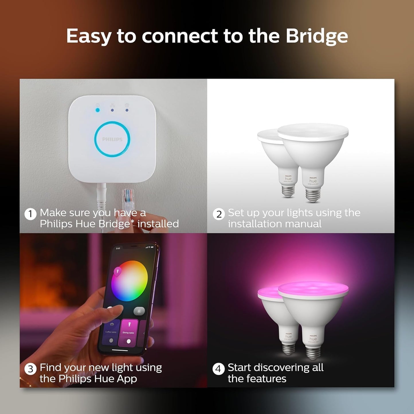 Philips Hue PAR38 Outdoor Smart Bulbs - White 2-Pack