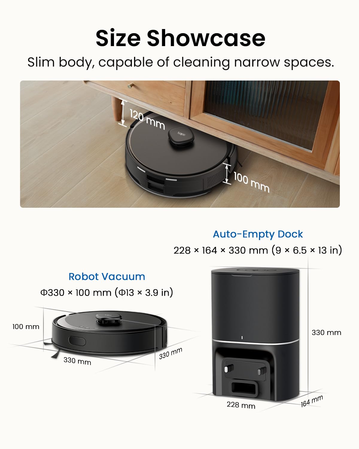 Tapo RV30 Max Plus Robot Vacuum and Mop - Black