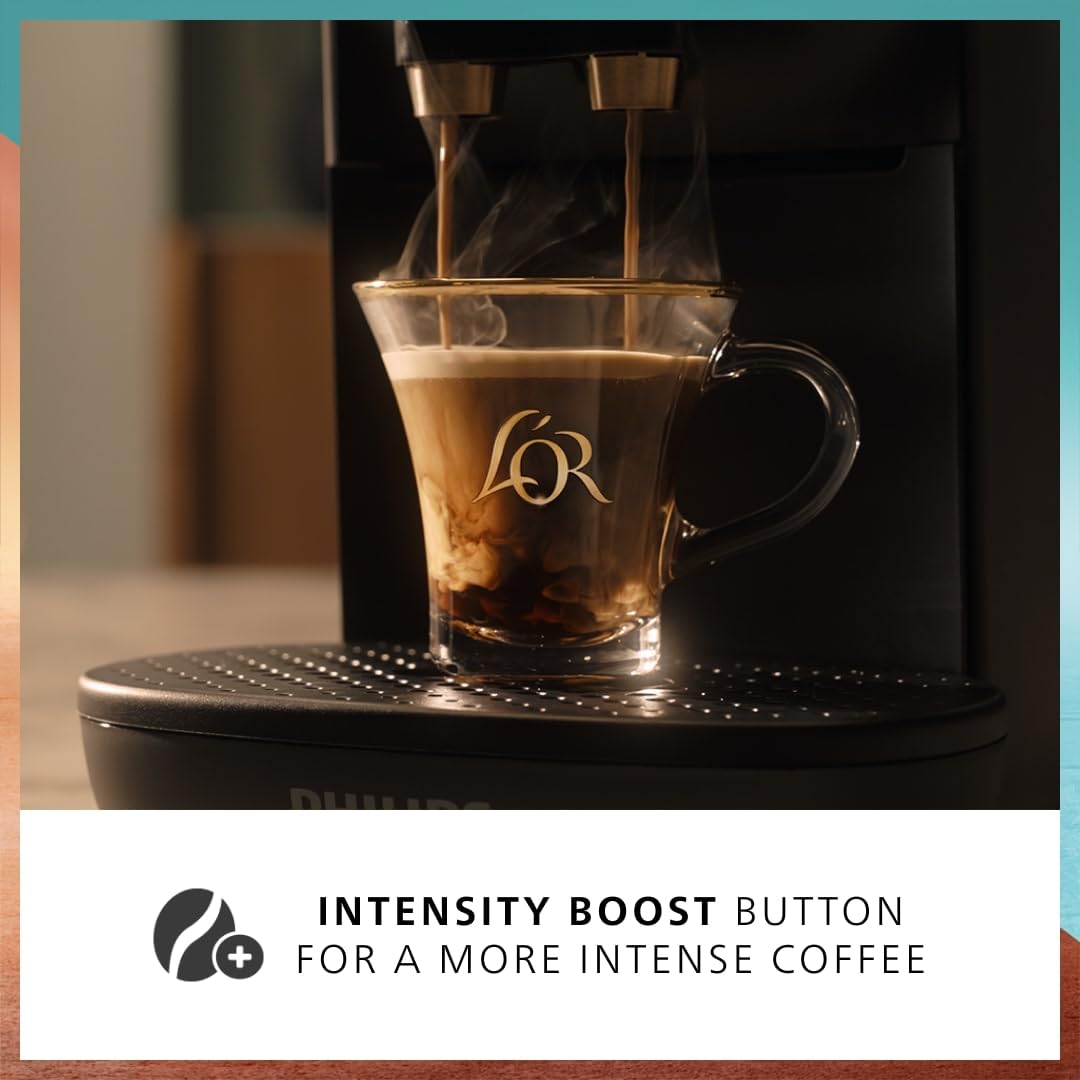 Philips L’OR BARISTA Absolu Capsule Coffee Machine – 19 Bar System, Dual Capsule Recognition, Enjoy Over Ice, Intensity Boost, XXL Capsules Compatible, Deep Black (LM9512/60)