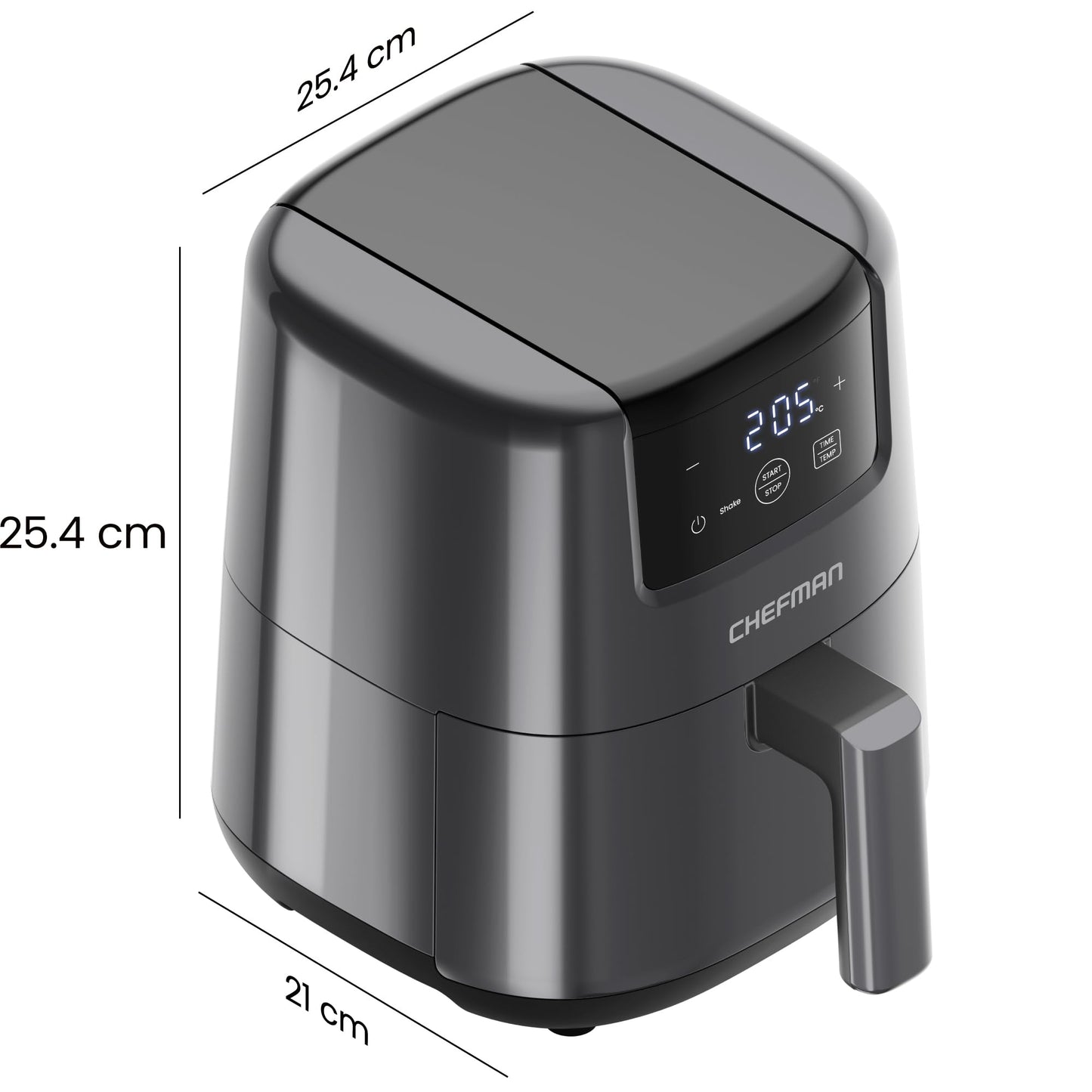 Chefman 2L Mini Air Fryer - Grey Compact Digital RJ38-2T