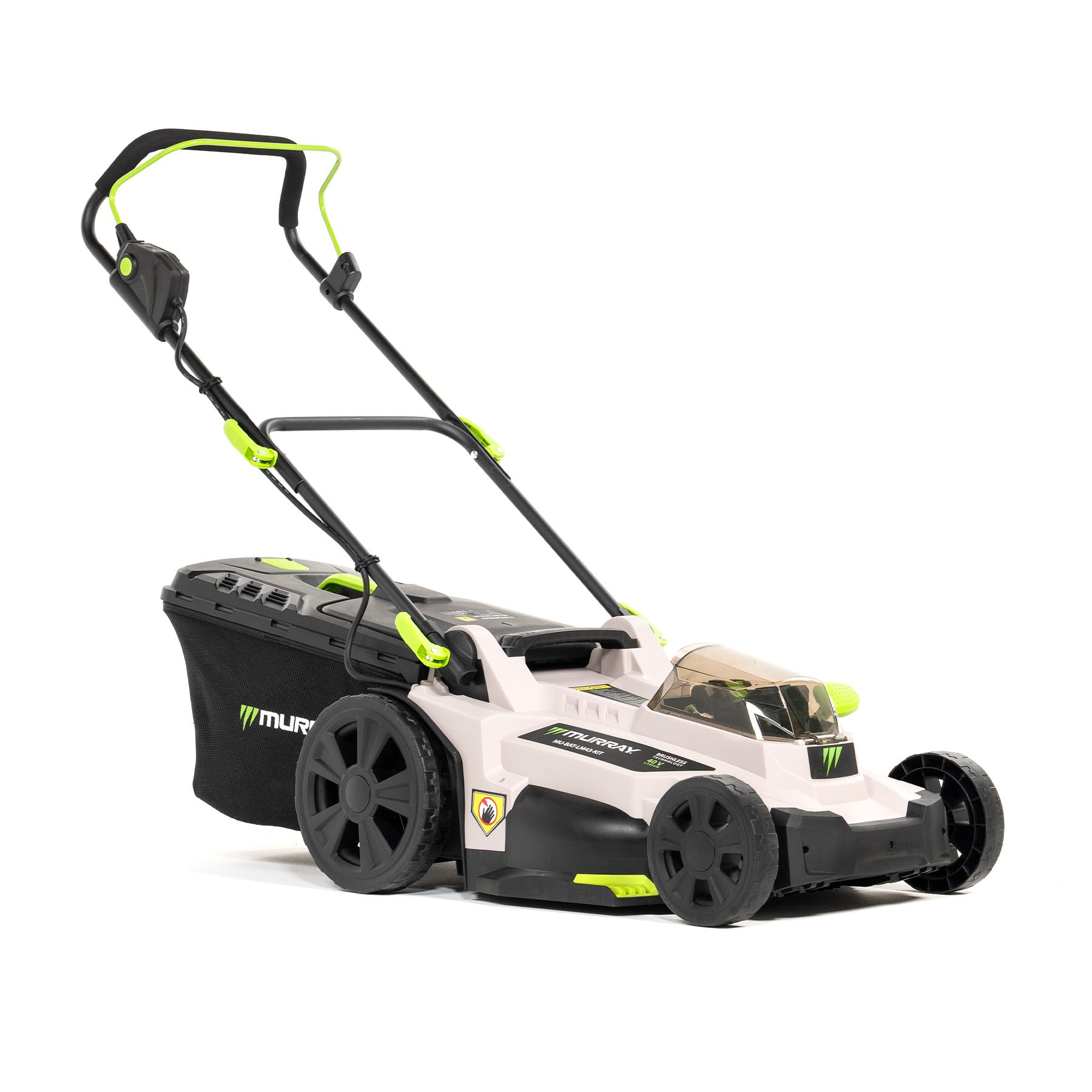 Murray Battery Cordless Lawnmower 2x20V Li-Ion with Induction Motor (2900 rpm) MU-BAT-LM43-KIT – 43 cm Cutting Width, 50L Grass Catcher, 6-Position Height Adjustment – Mulching & Rear Discharge