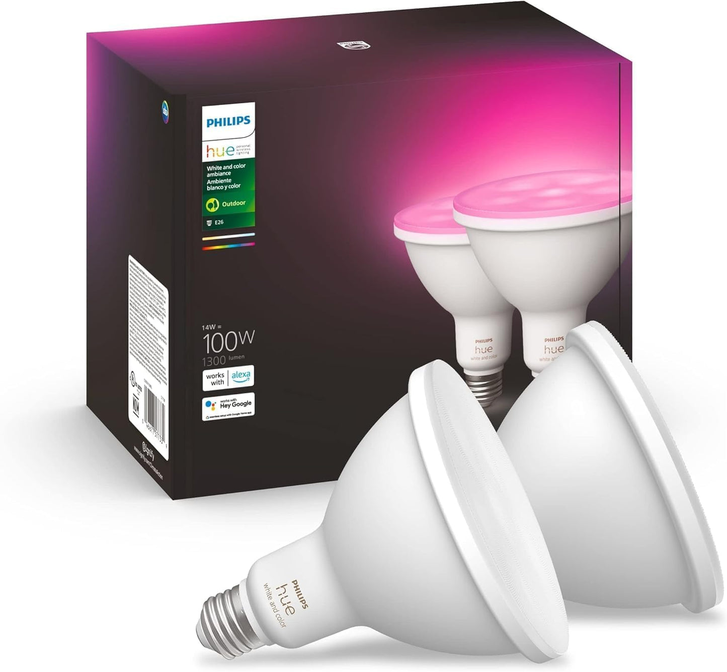 Philips Hue PAR38 Outdoor Smart Bulbs - White 2-Pack