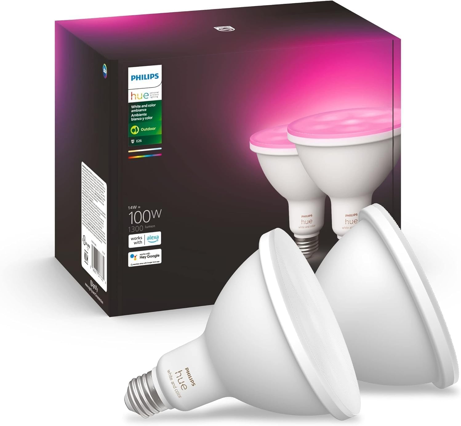 Philips Hue PAR38 Outdoor Smart Bulbs - White 2-Pack