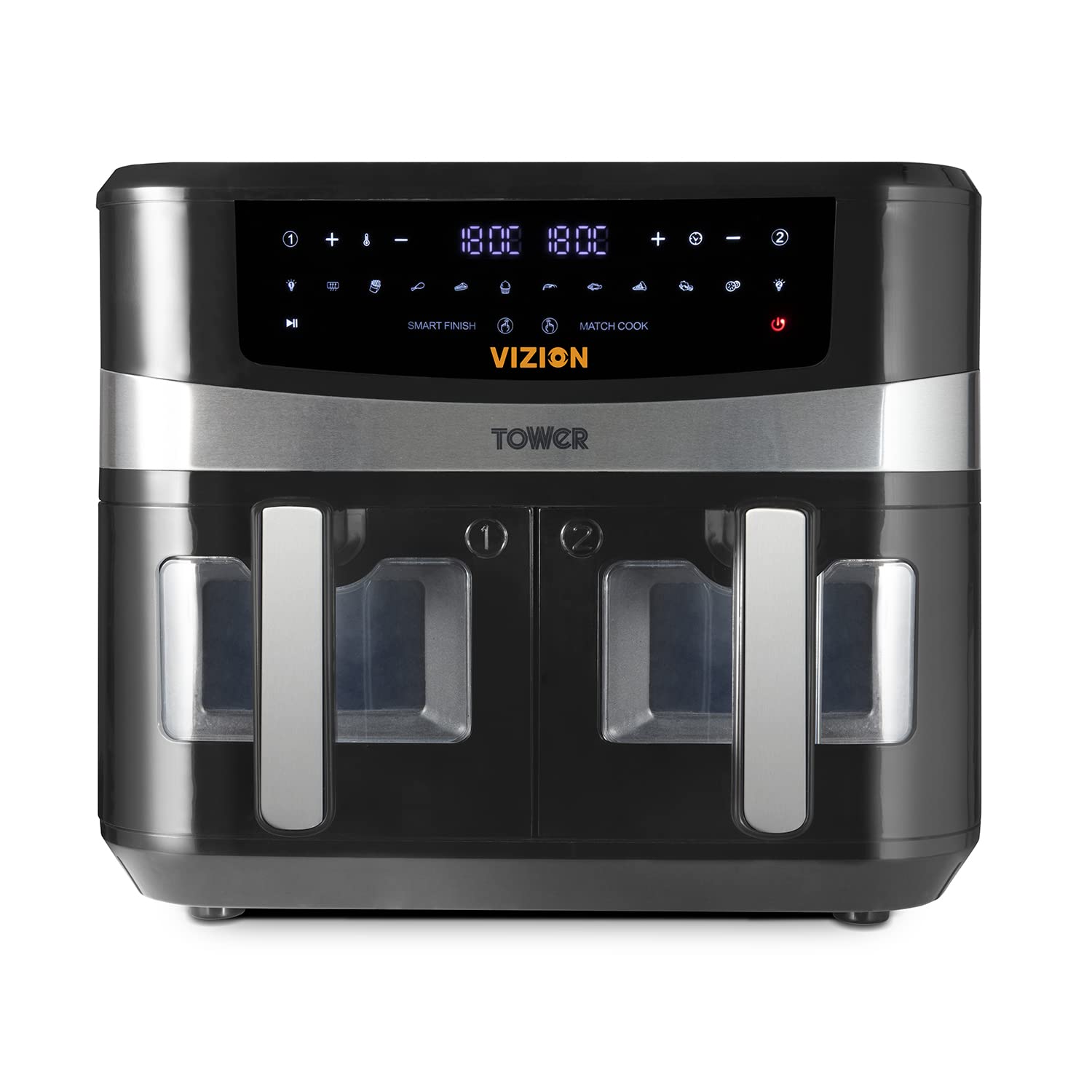 Tower T17100 Vortx Vizion 9L Double Basket Air Fryer - Black