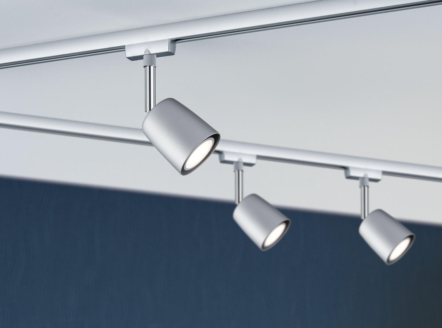 Paulmann URail Basic Set Cover - Chrome Matt 3-Light Rail System