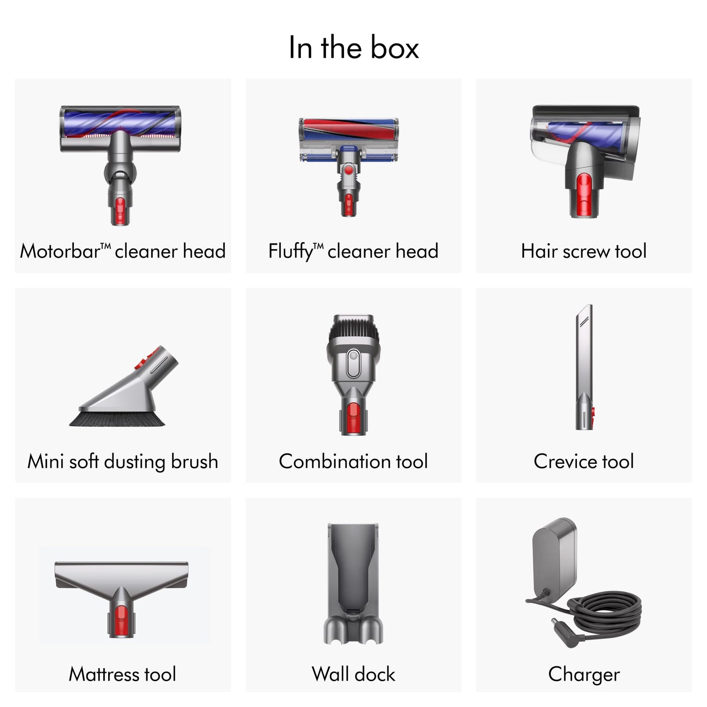 Dyson V8 Absolute Cordless Vacuum Cleaner, 115 AW, up to 40 min runtime, De-tangling Motorbar, removes Pet hair, Fluffy cleaner head, cordless handheld