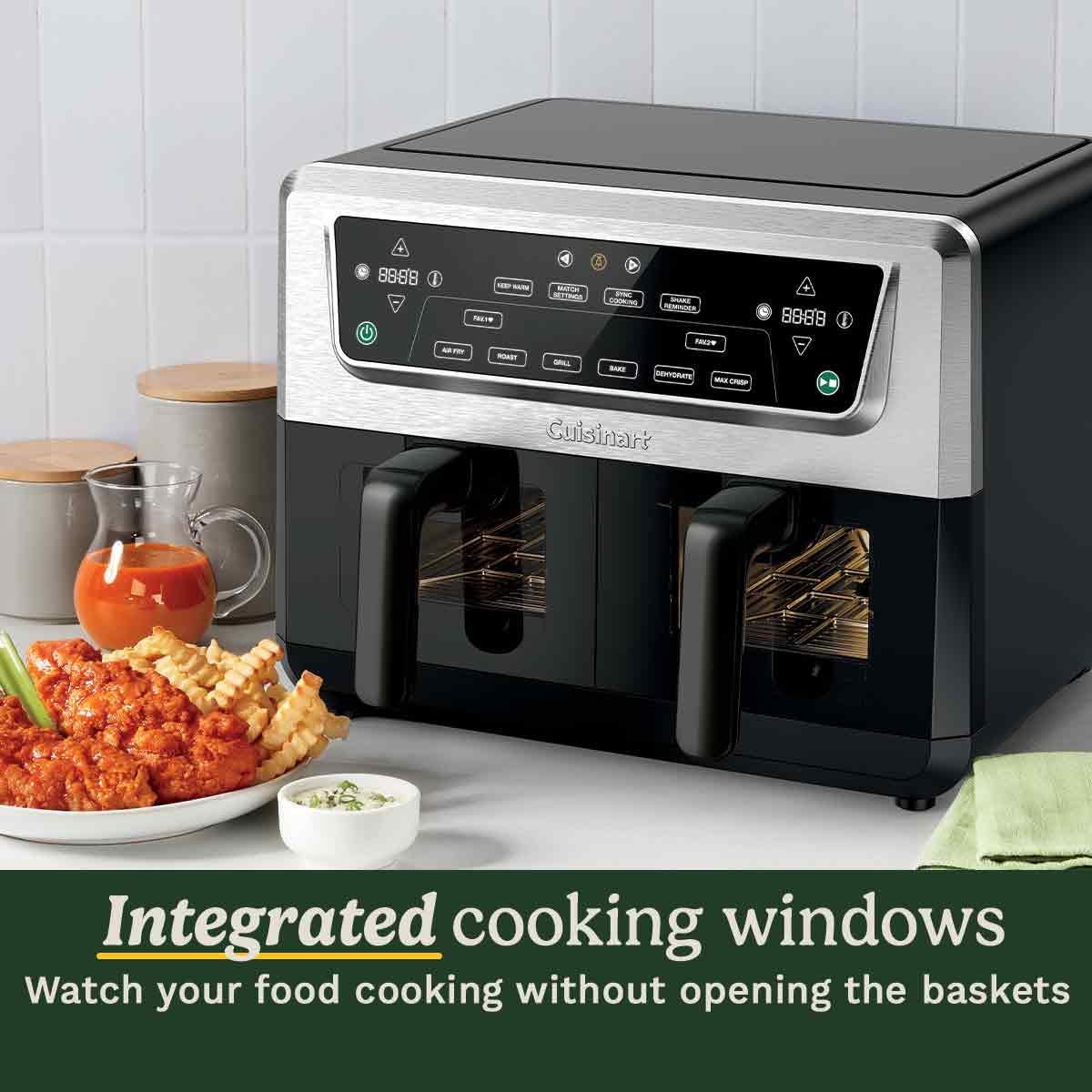 Cuisinart XXL10.4L Air Fryer with 2 x 5.2L Drawers |PFAS Free|Chemical-free cooking | Air Fry, Roast, Grill, Bake, Dehydrate, Max Crisp, Keep Warm | Dual Zones - cook 8+ portions|Dishwasher Safe