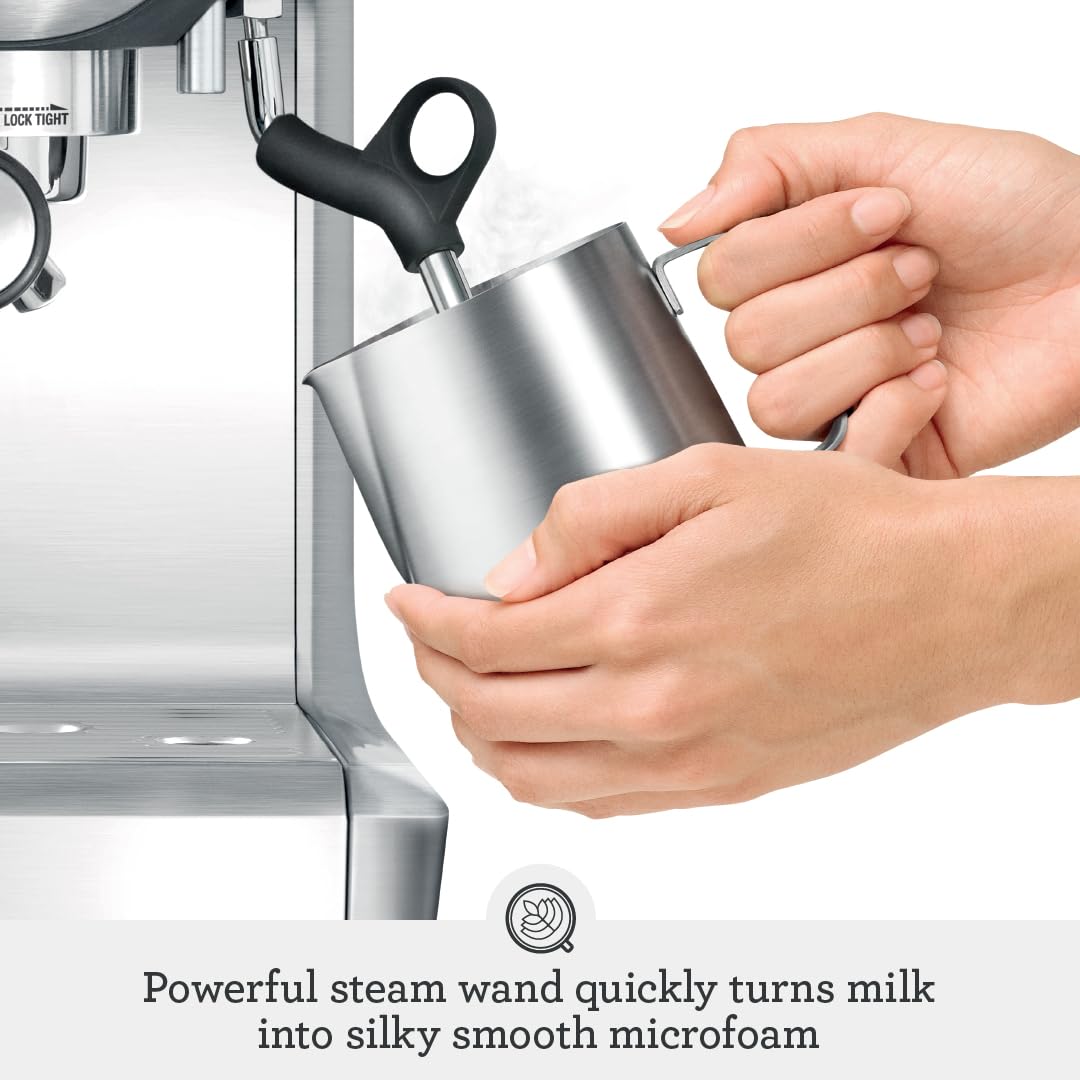 Sage - The Barista Express - Bean to Cup Coffee Machine with Grinder and Manual Milk Frother - 16 Grind Settings, 15 Bar Pump, PID Temp Control, Normal Milk Jug, Stainless Steel