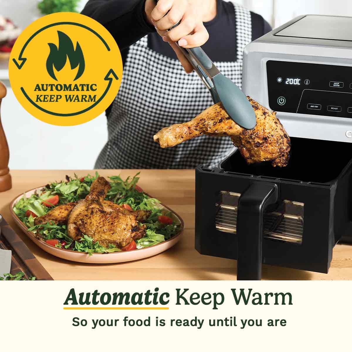 Cuisinart XXL10.4L Air Fryer with 2 x 5.2L Drawers |PFAS Free|Chemical-free cooking | Air Fry, Roast, Grill, Bake, Dehydrate, Max Crisp, Keep Warm | Dual Zones - cook 8+ portions|Dishwasher Safe