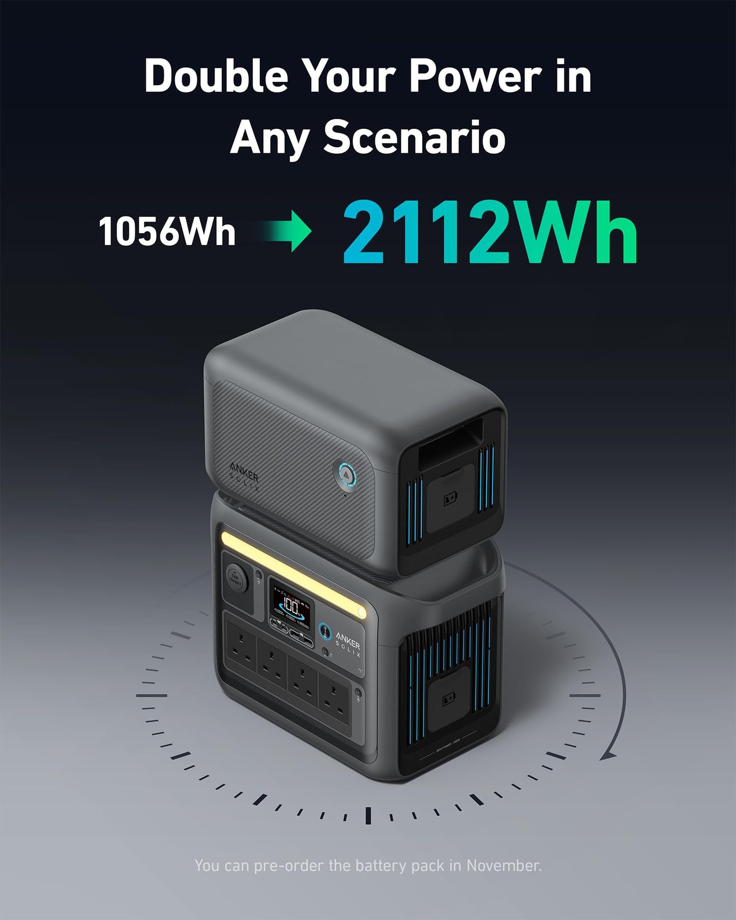 Anker SOLIX C1000 Portable Power Station 1800W 1056Wh Gray
