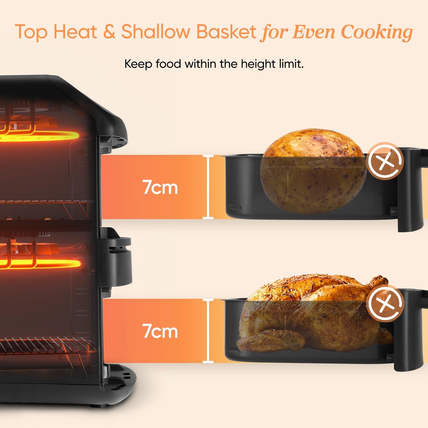 Cosori Double Stack Air Fryer Turbo Tower Compact 8.6L, 39% Space-Saving Airfryer, Ceramic PFAS-Free,TurboBlaze Dual DC Motors for Even & Faster Cooking, Perfect for Family Meals