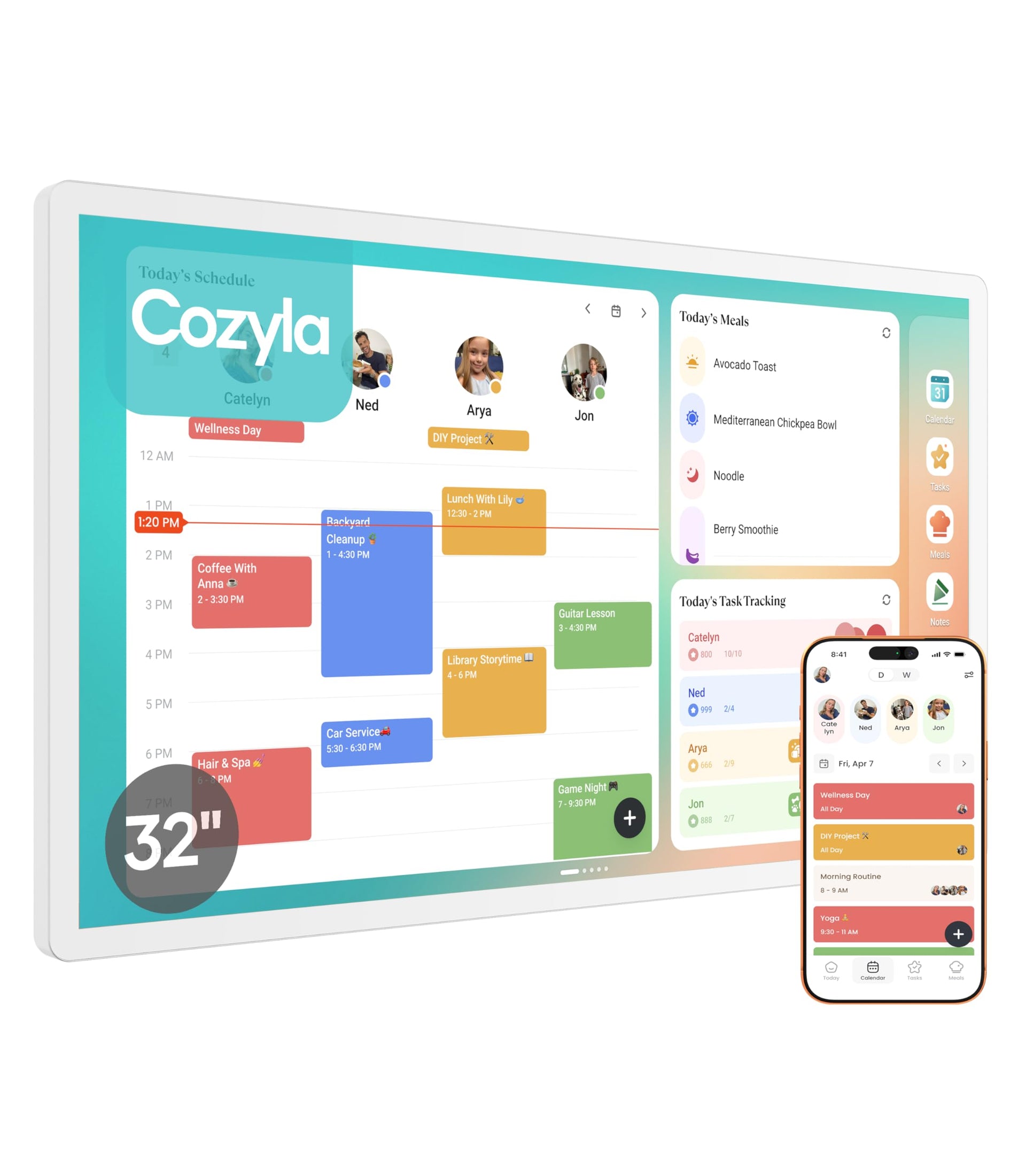 Cozyla Calendar+ 2 32" Smart Digital Calendar - White