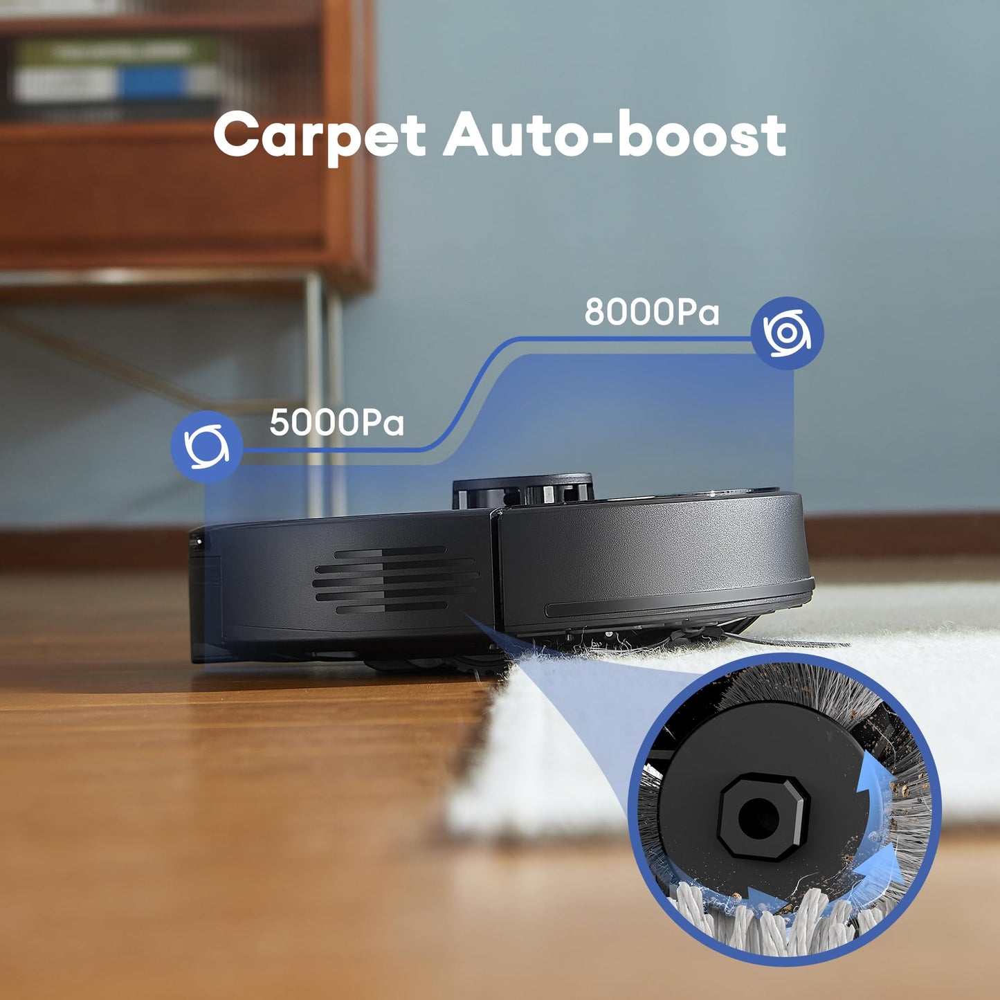 Ultenic 3-in-1 Robot Vacuum and Mop - Black 8000Pa LiDAR