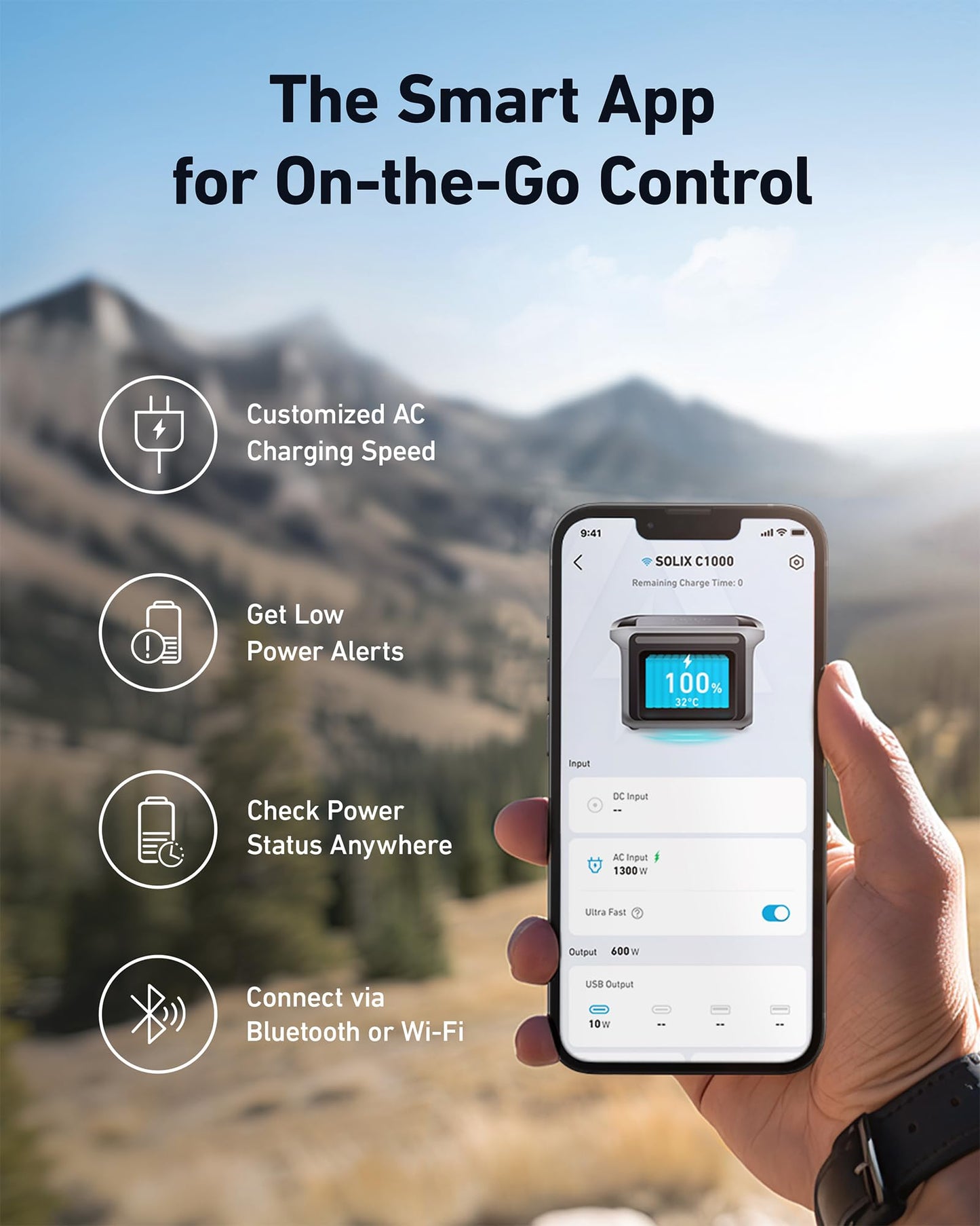 Anker SOLIX C1000 Portable Power Station 1800W 1056Wh Gray