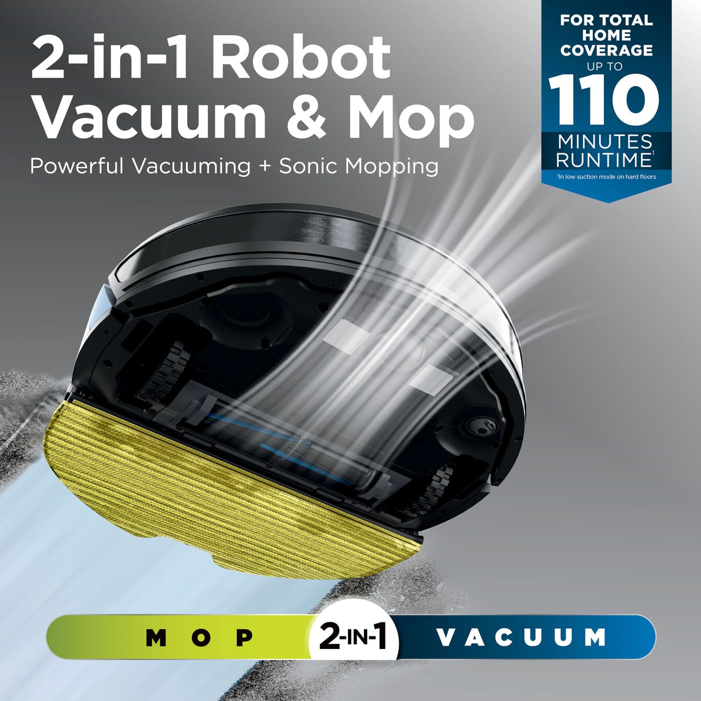 Shark Matrix Plus 2-in-1 Self-Empty Robot Vacuum Cleaner & Mop with LiDAR Home Mapping & Edge Cleaning, for Carpet, Hard Floors & Pet Hair, Anti-Allergen, Self-Charging, WiFi/App, Black