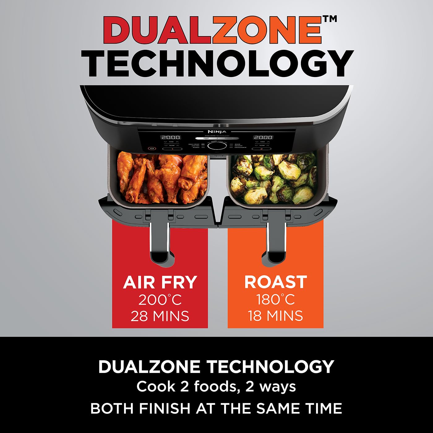 Ninja Foodi Max Dual Zone Air Fryer 9.5L Black AF400UK