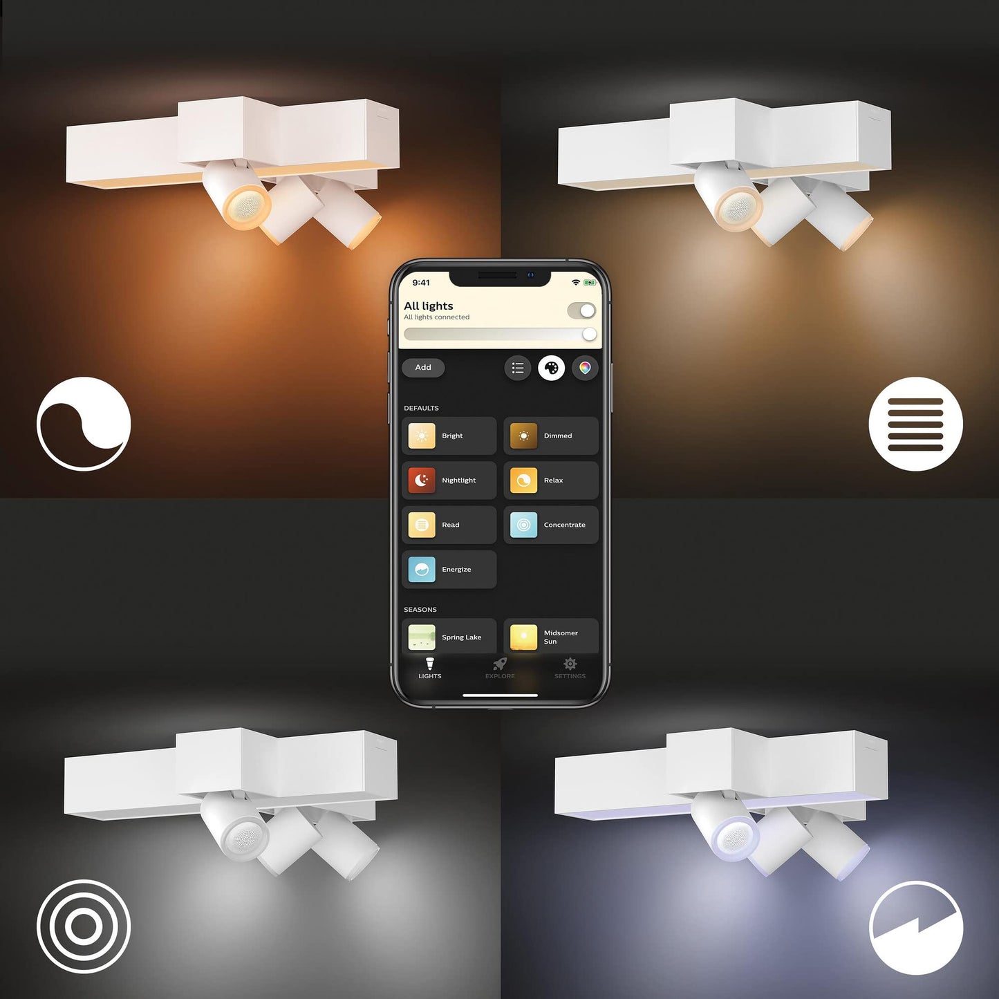 Philips Hue Centris Smart Ceiling Cross Light Bar - White